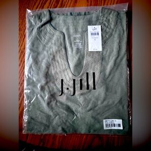J Jill U neck top brand new in package with tags  peatmoss green color